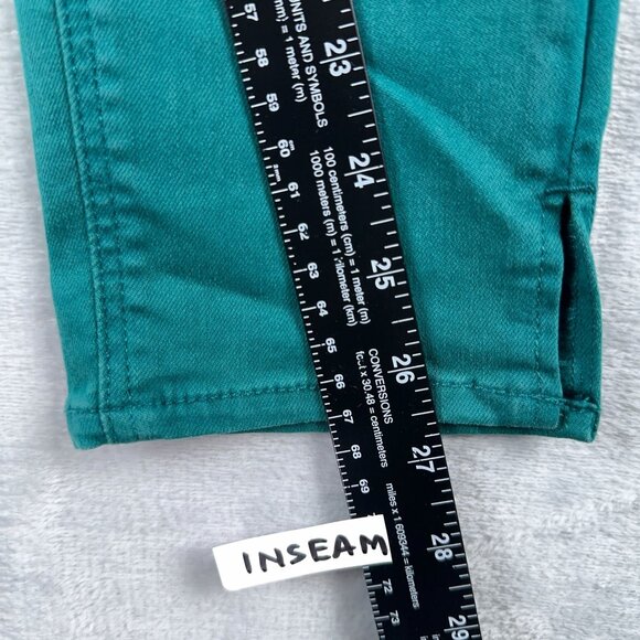 Old Navy Rockstar Super Skinny Jeans Ankle Slit Mid Rise Womens Aqua Blue Size 8 - Picture 10 of 13